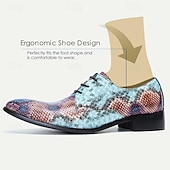 preiswerte Elementare Anzugschuhe-Herren Abendschuhe Abendschuhe Schlangenhaut Schuhe Leder Italienisches vollnarbiges Rindsleder Komfortabel Rutschfest Schnürsenkel Blau
