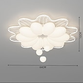 お買い得  シーリングライト-モダンなアクリル天井ランプ、調光可能、54cm LEDフラワーデザイン、調節可能なライトブランチシャンデリア、埋め込み設置シャンデリアランプ、リビングルーム、寝室、レストランに最適