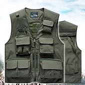 preiswerte Westen-Herren Anglerweste Weste für Wanderer Ärmellos Oberbekleidung Außen Wasserdicht Atmungsaktiv Schnelltrocknend Tasche Polyester Dunkelgrau Schwarz Armeegrün Camping / Wandern / Höhlenforschung