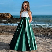 preiswerte Partykleider-kinderkleidung Mädchen Party Kleid Feste Farbe Ärmellos Leistung Gitter Prinzessin Süß Gitter Mitte der Wade Etuikleid Tüll-Kleid Sommer Frühling Herbst 2-12 Jahre Schwarz Weiß Champagner