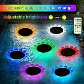 preiswerte Unterwasserlampen-RGB-Schwimmlicht, Solar-LED-Poollicht, wasserdichtes Gartenlicht für den Außenbereich, für Schwimmbad, Teich, Ferienpark, Landschaftsdekoration, 1/2 Stück