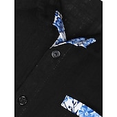 cheap Vacation-Men&#039;s Shirt Linen Shirt Summer Shirt Beach Wear Button Up Shirt Plain Vacation Curise Black White Pink Navy Blue Short Sleeve Collar Summer Spring Clothing Apparel