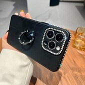 cheap iPhone Cases-Phone Case For iPhone 15 Pro Max Plus iPhone 14 13 12 11 Pro Max Plus Back Cover with Stand Holder Bling Glitter Shiny Shockproof TPU Plating Metal