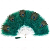 cheap Accessories and More-Retro Vintage Roaring 20s 1920s Feather Fan The Great Gatsby Flapper Girl Wedding Guest Feather Women&#039;s Halloween Carnival Masquerade Party / Evening Wedding Reception Bachelorette Party Adults More