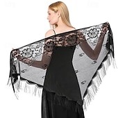 billiga Sjalar-Sjalar Sjalar till damer Elegant Brudkläder Ärmlös Polyester Brudsjalar Med Ren Färg Till Fest Vår &amp; sommar