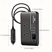 cheap Car Charger-200W Power Inverter for Car - DC 12V to 110V AC Converter with 3 USB Type-C and LED Display Screen Suitable for Cars/SUVs/Trucks