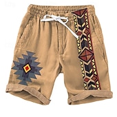 billige Retro Vintage &amp; Etikk-Herre Grafisk Shorts Sommershorts Strandshorts Medium Midje Designer Etnisk stil Avslappet Daglig Ferie Elastisk midje 3D-utskrift Snorer Designer Klær