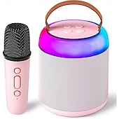 olcso Hangszórók-mini karaoke gép 1 vezeték nélküli mikrofonnal gyerekeknek felnőtteknek hordozható bluetooth hangszórós játék lányoknak és fiúknak 2 4 5 6 7 8 9 10 12 éves lány születésnapi ajándék otthoni partiknak
