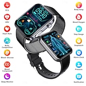 abordables Relojes inteligentes-F300 reloj inteligente para exteriores para hombres, reloj inteligente con llamada bluetooth para android ios ip67, relojes deportivos impermeables para fitness y música