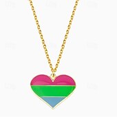 baratos Parada do Orgulho de dezembro-Colar com pingente em forma de arco-íris da lua do orgulho, moda personalizada, simples, homossexual, camada única, colar