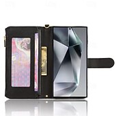 Χαμηλού Κόστους Samsung Θήκη-τηλέφωνο tok Για Samsung Galaxy S24 S23 S22 S21 S20 Ultra Plus FE A34 Α54 Θήκη κάρτας πορτοφολιού Μαγνητική Φερμουάρ με λουράκι καρπού Ρετρό TPU PU δέρμα
