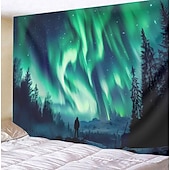 billige landskapsteppe-aurora nordlys hengende billedvev veggkunst stor billedvev veggmaleri dekor fotografi bakteppe teppe gardin hjem soverom stue dekorasjon