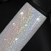 abordables Fundas de asiento para coche-fyautoper 1 Uds. Funda protectora para cinturón de seguridad de coche de cuero dorado con estrellas coloridas, 1 unidad