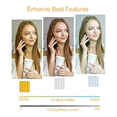 cheap Decorative Lights-Selfie Light, Phone Light with 3 Lighting Modes/5 Brightness Levels, Portable Phone Ring Light for Makeup, Live Stream, Rechargeable Clip Video Light for iPad/Camera/Laptop