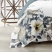 cheap Duvet Cover Sets-100% Cotton Vintage Floral Series Duvet Cover 3-Piece Set Short Fluff for Summer Soft Skin Friendly Comfy Lightweight