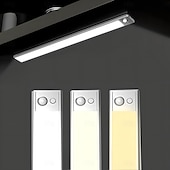 cheap Cabinet Light-Light In The Box Motion Sensor Cabinet Light Ultra Thin Under Cabinet Lighting USB Rechargeable Battery Operated, Tri-color Wireless Closet Lights Night Lights for Bedroom Wardrobe Stairs