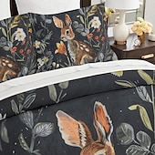 cheap Duvet Cover Sets-Retro Rainforest Rabbit Duvet Cover Set 2-piece Set 3-piece Set Lightweight Soft Short Plush Set Thick Feather Square Bed