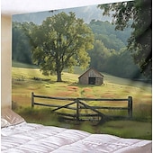 tanie gobelin krajobrazowy-wiejski krajobraz wiszący gobelin sztuka ścienna duży gobelin mural wystrój fotografia tło koc zasłona strona główna sypialnia dekoracja salonu