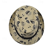 cheap Fedora Hat-Men&#039;s Kentucky Derby Hat Sun Hat Party Hat Dress Hat White khaki Cotton Fashion Casual Street Daily Coconut Tree Sunscreen Breathable