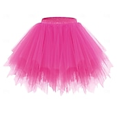 cheap Bottoms-1950s 1980s Rockabilly Short / Mini Petticoat Hoop Skirt Tutu Under Skirt Ballet Dancer Women&#039;s Carnival Costume Kings Day Halloween Carnival Performance Party Pride Parade Adults&#039; Skirt Spring
