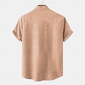  Men's Shirt Linen Shirt Retro Shirts Vintage Shirt Ethnic Shirt Tribal Daily Pink Blue khaki Short Sleeve Turndown Summer Spring Clothing Apparel