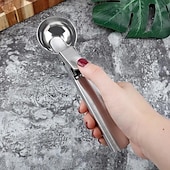 levne Pomůcky na ovoce a zeleninu-lžíce na zmrzlinu, prémiová naběračka na zmrzlinu se spouští, nerezová naběračka na zmrzlinu, kovová naběračka na zmrzlinu, lžíce na meloun, naběračka na dezert, vhodné do myčky