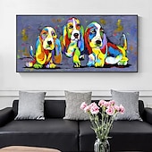 cheap Oil Paintings-Mintura Handmade Abstract Cow Aniaml Oil Paintings On Canvas Wall Art Decoration Modern Cartoon Picture For Home Decor Rolled Frameless Unstretched Painting