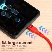 levne Kabely pro mobilní telefony-5a datový kabel typu c pružinový teleskopický rychlonabíjecí kabel do auta usb c nabíjecí kabel pro telefon s Androidem příslušenství pro xiaomi samsung