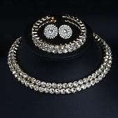 levne Sady šperků-Svatební šperky Soupravy 3 Umělé diamanty 1 x náhrdelník 1 x náramek Náušnice Dámské Elegantní Sladký Půvab Klasika láska Drahocenný Sada šperků Pro Svatební Dar