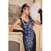 levne oblečení-Retro Řvoucí 20s 20. léta 20. století Bubenové šaty Úbory Koktejlky Velký Gatsby Svatební host Flitry Třásně Dámské Plesová maškaráda Večírek Svatební hostina loučení se svobodou nevěsty Dospělé 1 x