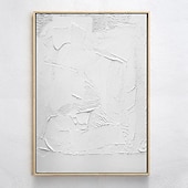 abordables Peintures Abstraites-peint à la main 3d texturé blanc peinture abstraite sur toile 3d texturé art mural boho moderne toile art salon décor pattle couteau peinture à l&#039;huile décor à la maison hôtel pièce d&#039;art