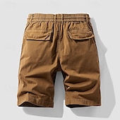 baratos Clássico-Homens Shorts táticos Bermuda Cargo Calção Bolsos Com Cordão Cintura elástica Tecido Vestível Curto Ao ar livre Diário Acampar e Caminhar Moda Clássico Preto Amarelo