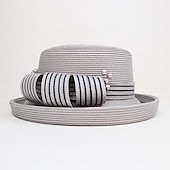 abordables Chapeaux de fête-Chapeaux Fibre Chapeau Melon / Cloche Chapeau de seau Capeline Casual Plage Elégant Mariage Avec Perle fausse Fantaisie Casque Couvre-chef