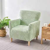 billige Lenestoldeksel og armløst stolomslag-lenestoltrekk badekar stol slipcover t-formet jacquard til stue soverom kontor elastisk enkelt sofatrekk hjem bardisk
