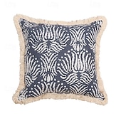 baratos Textured lance travesseiros-Capa de almofada decorativa com borla oceânica, 1 peça, capa de almofada quadrada macia, fronha para quarto, sala de estar, sofá, cadeira, tartaruga marinha