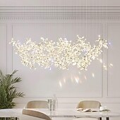 baratos Candelabros de Cristal-Lustre led branco quente 100cm 8 luzes design exclusivo lustre de flor de cristal restaurante luxo arte italiana bar ilha candeeiros de mesa criativo metal sala de jantar 110-240v