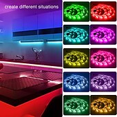お買い得  リモコンコントロール-RGB LED ストリップ ライト キット 10-40 メートル (32.8-130 フィート) フレキシブル LED ライト ストリップ 5050 RGB SMD LED IR 44 キー コントローラー、インストール パッケージおよび 12V アダプター キット付き