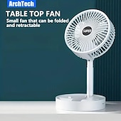 ieftine Ventilatoare-Ventilator de gât de 8000mAh cu lanternă – Ventilator fără palete cu încărcare USB de tip C cu două cleme și curea pentru camping și pescuit