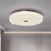 billige Taklamper-led taklampe 40 cm rund krystall 3-farget lys starlight taklampe soveromslampe taklampe for stue korridor 110-240v