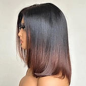 economico Parrucche lace front capelli veri-Capelli umani di Remy 13x4 Pizzo Frontale Parrucca Parte libera Brasiliano Diritto serico Ramato Parrucca 130% 150% Densità dei capelli con i capelli del bambino Capelli schiariti 100% Vergine Senza