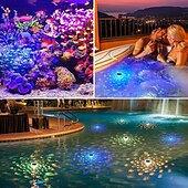 billige Undervannslamper-solenergi flytende bassenglys, nedsenkbare led bassenglys ip67 vanntette led damlys fontenelys hageinnredning lys landskapslys nedsenkbart lys 1/2 stk