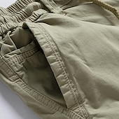 Недорогие Классический-Муж. Шорты-карго Шорты для туризма и прогулок Кулиска Мульти карман Полотняное плетение Повседневные Уличная одежда Шорты-карго Стиль Армейский Зеленый Черный