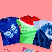 ieftine Jucării Antistres-tricou vopsit în cravată bumbac pur alb cu mâneci scurte îmbrăcăminte pentru embrioni vopsiți în ceară în alb activitate lucrată manual graffiti pictat desenat manual