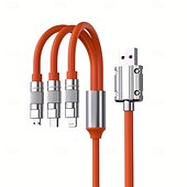 preiswerte Handy-Kabel-Multi-Ladekabel USB A auf Lightning / Mikro / USB C 2.1 A Ladekabel 3 in 1 Flüssiges Kieselgel Für Samsung Xiaomi Huawei Handy-Zubehör