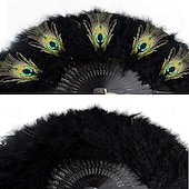 cheap Accessories and More-Retro Vintage Roaring 20s 1920s Feather Fan The Great Gatsby Flapper Girl Wedding Guest Feather Women&#039;s Halloween Carnival Masquerade Party / Evening Wedding Reception Bachelorette Party Adults More