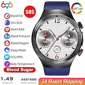 cheap Smart Wristbands-696 E800 Smart Watch 1.49 inch Smart Band Fitness Bracelet Bluetooth ECG+PPG Temperature Monitoring Pedometer Compatible with Android iOS Men Hands-Free Calls Message Reminder IP 67 46mm Watch Case