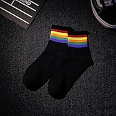 economico calzini da uomo-Per uomo 3 pezzi Confezioni multiple Calzini Squadra di calcio Calzini da corsa Calzini casual Bianco + Bianco + Nero Nero Colore Arcobaleno Sportivo Giornaliero Da mare Di base Medio spessore