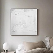 abordables Peintures Abstraites-peint à la main 3d texturé blanc peinture abstraite sur toile 3d texturé art mural boho moderne toile art salon décor pattle couteau peinture à l&#039;huile décor à la maison hôtel pièce d&#039;art