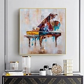 voordelige Abstracte schilderijen-piano olieverf handgeschilderde abstracte kunst geheugen rood piano schilderij muur kunst schilderij stilleven olieverf voor woonkamer slaapkamer ingang gewikkeld canvas klaar om schilderijen op te