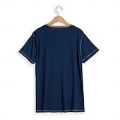 preiswerte Lässiges Henley-T-Shirt-Herren Henley Shirt T-Shirt Kurze Ärmel Glatt Raglanärmel Modisch Designer Basic Knopf hoch Henley Urlaub Strasse Ausgehen Sommer Dunkel Braun Marineblau Königliches Blau Henley T-Shirt